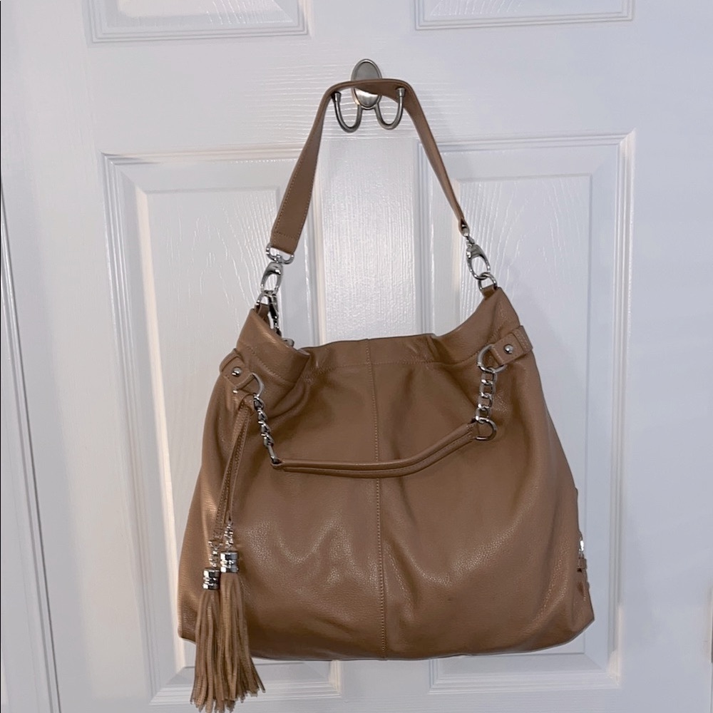 B-Collective by Buxton Elegant Tan Leather Large Hobo Shoulder Bag - Picture 1 of 16